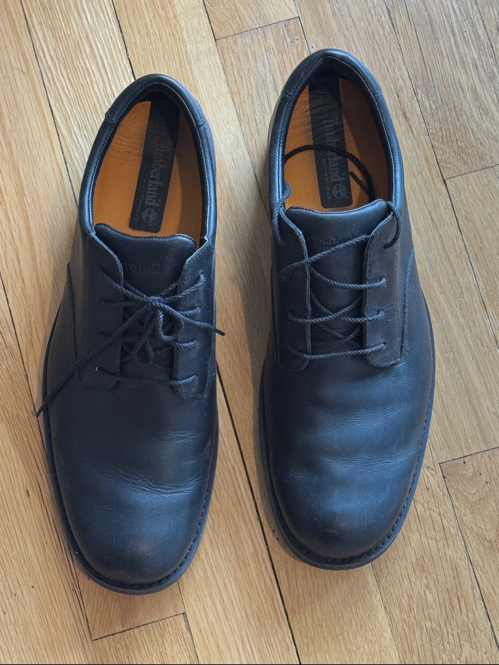 Timberland Black Leather Lace-Up Derbies